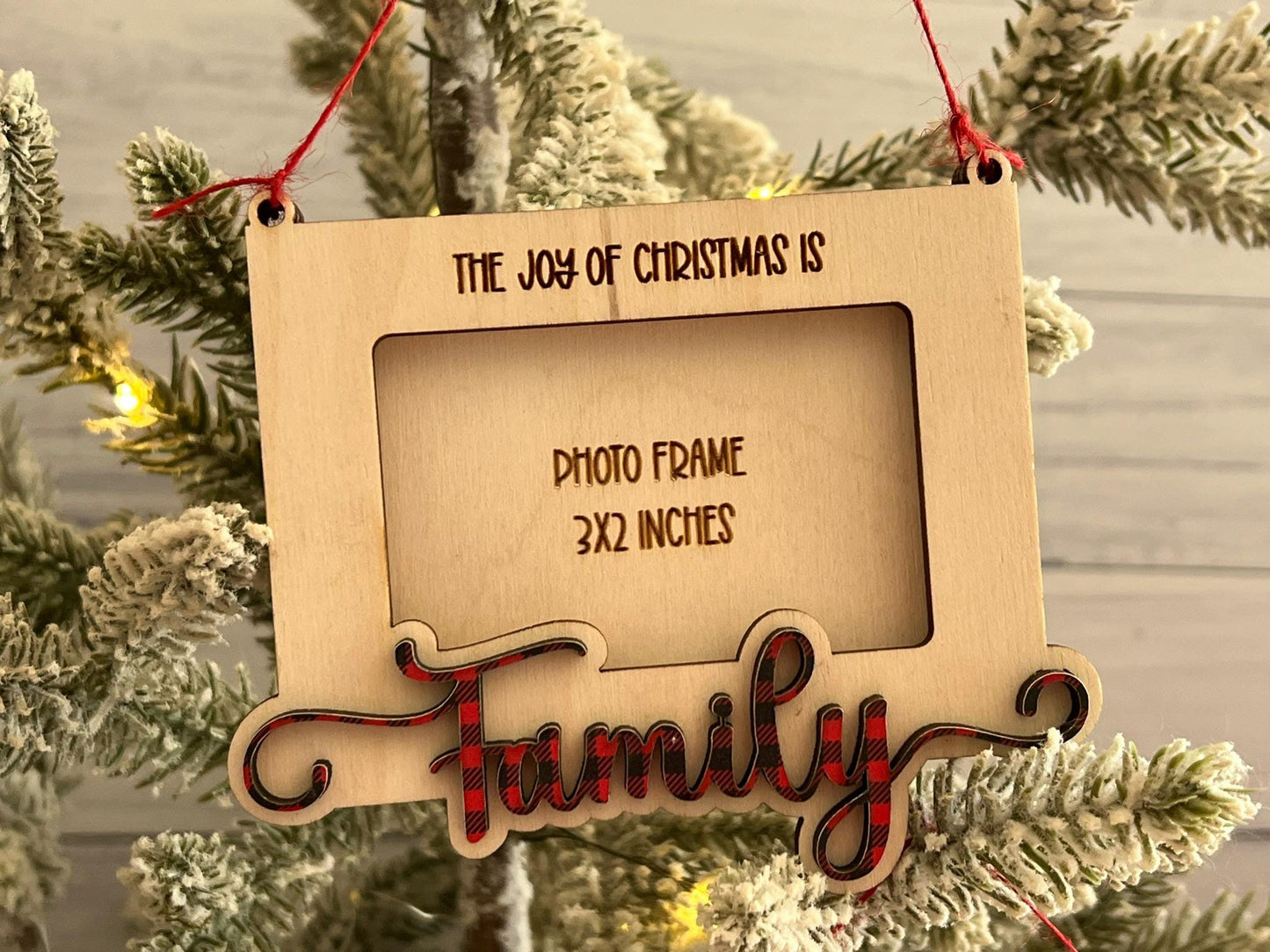 Wood Photo Frame Christmas Ornament