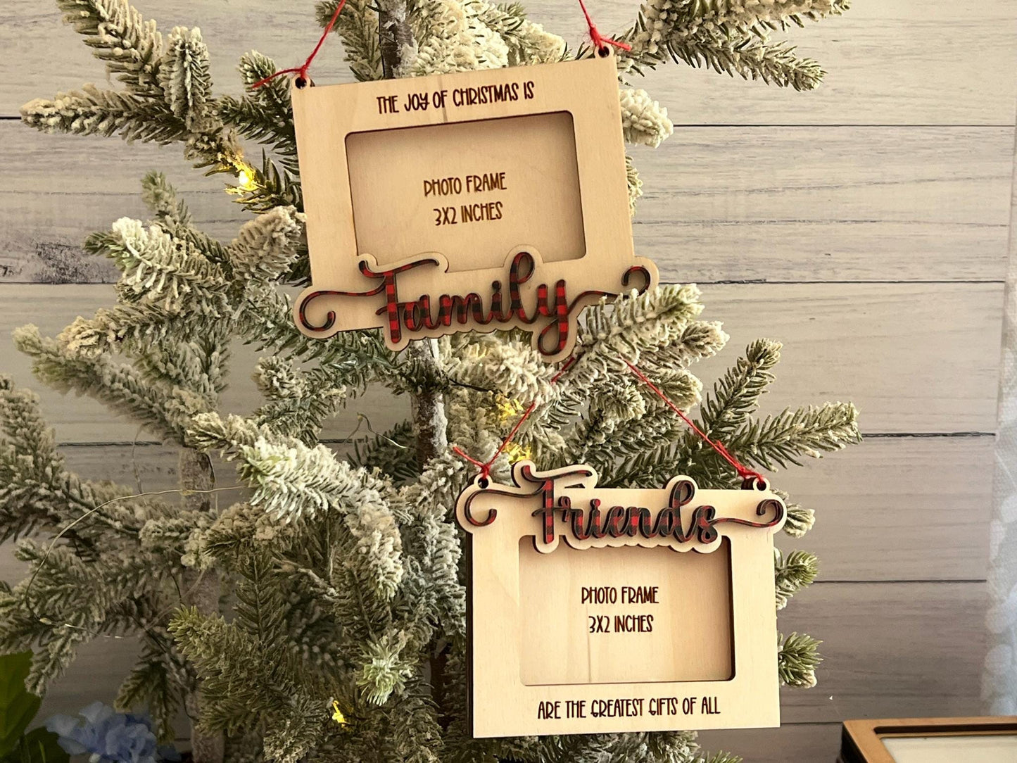 Digital Cut File - Laser Cut Family & Friends Photo Frame Ornament