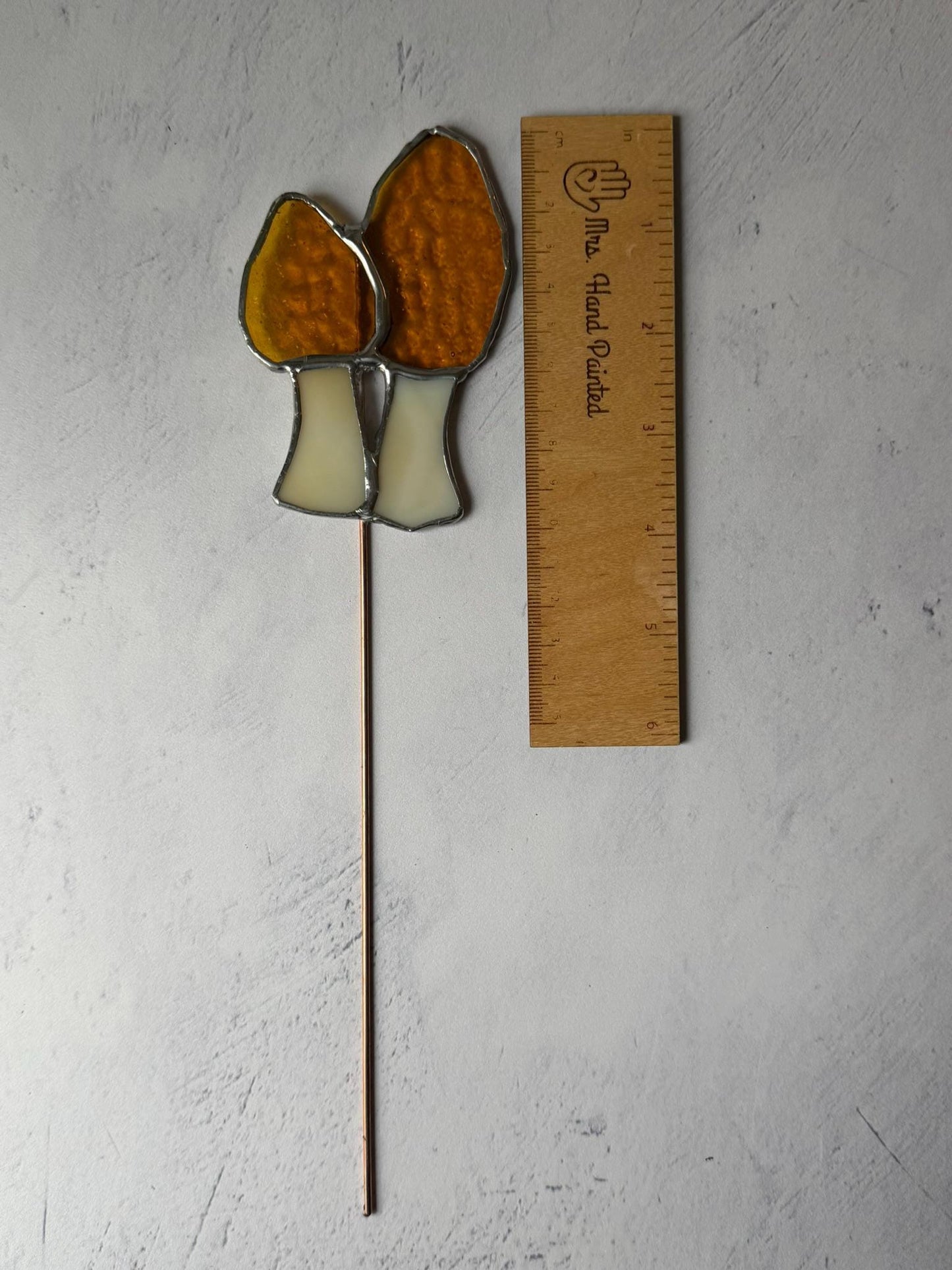 Stained Glass Morel Mushroom Garden Stake