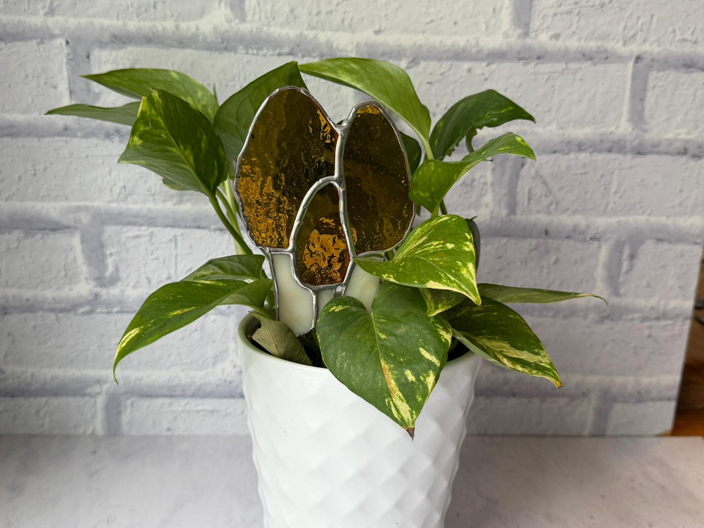 Stained Glass Morel Mushroom Garden Stake