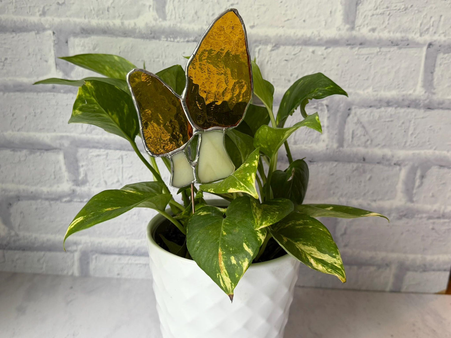 Stained Glass Morel Mushroom Garden Stake
