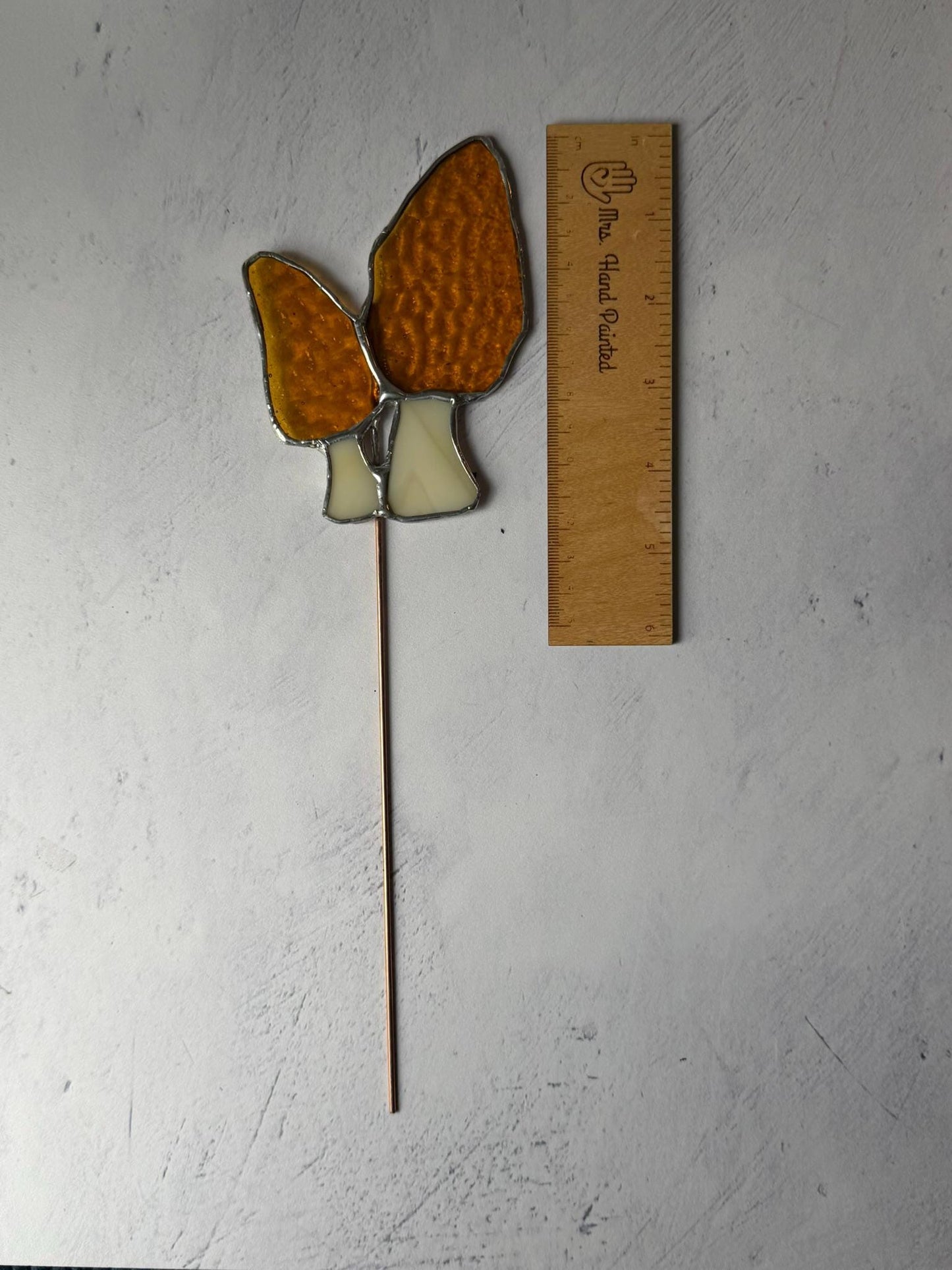 Stained Glass Morel Mushroom Garden Stake