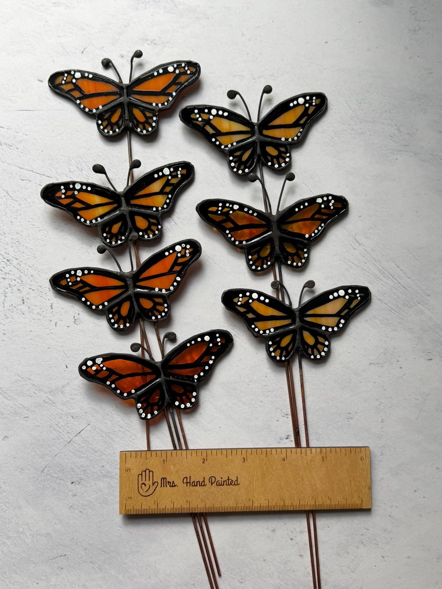 Monarch Butterfly Stained Glass Garden Stake