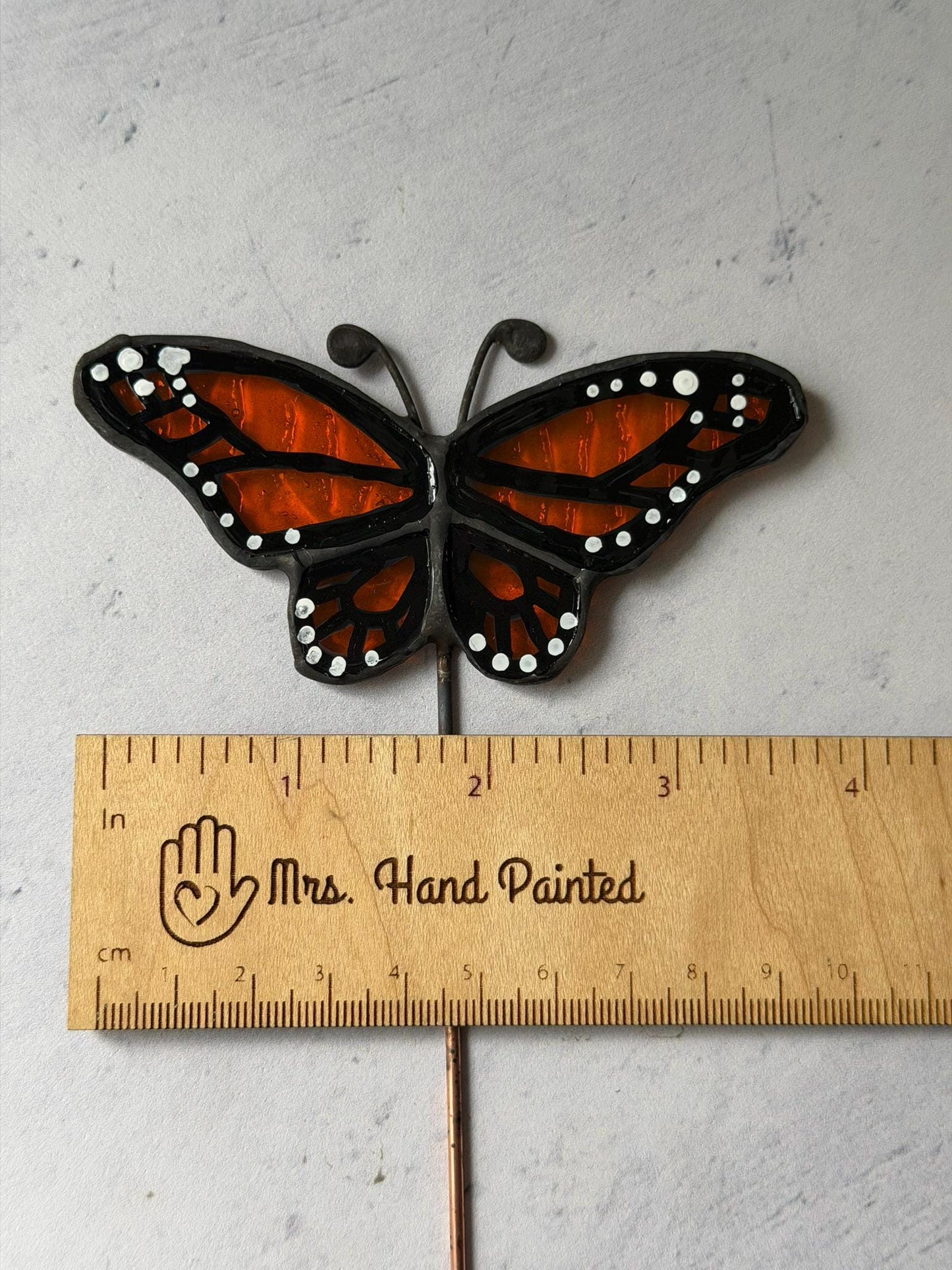 Monarch Butterfly Stained Glass Garden Stake