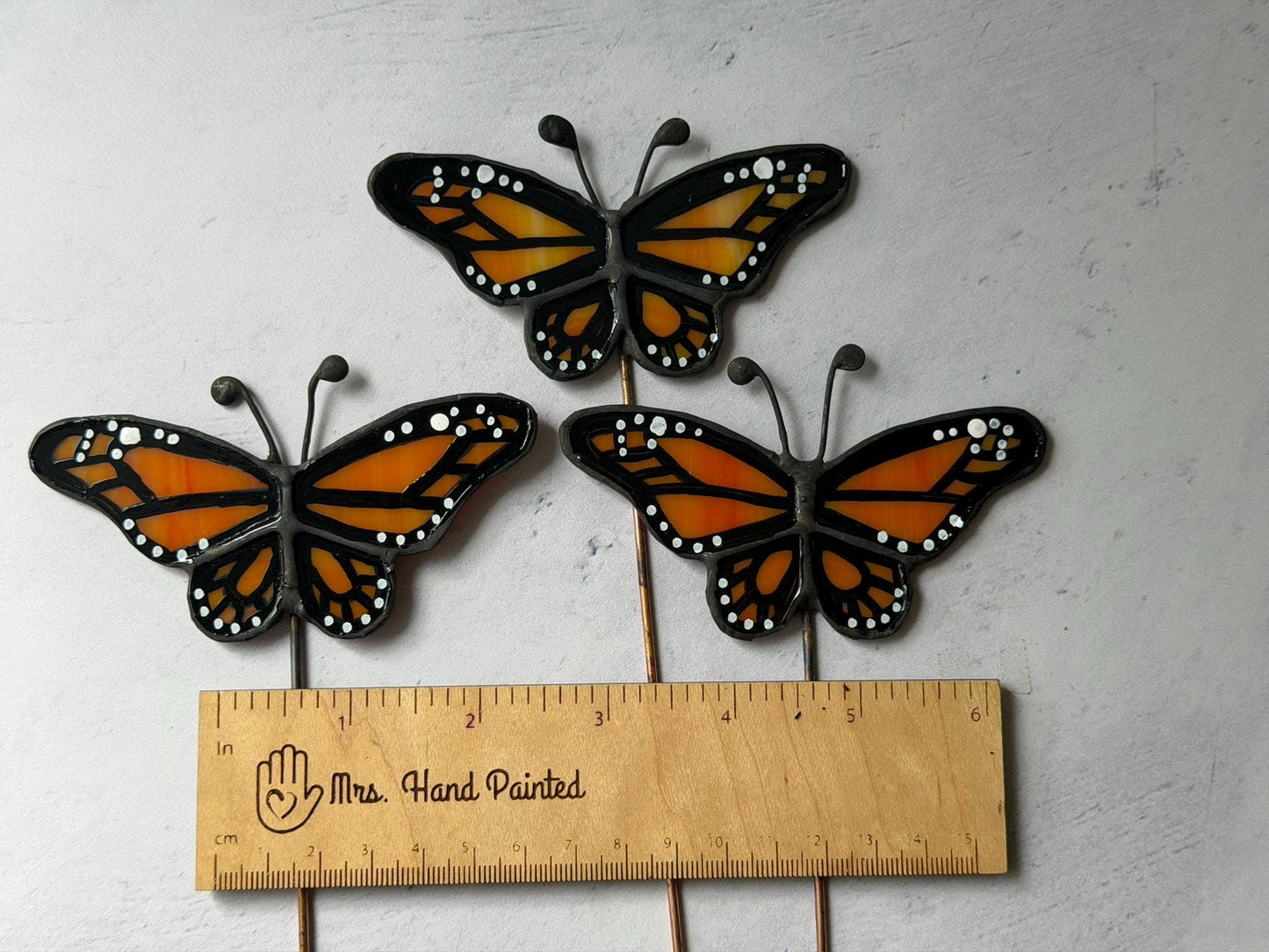 Monarch Butterfly Stained Glass Garden Stake
