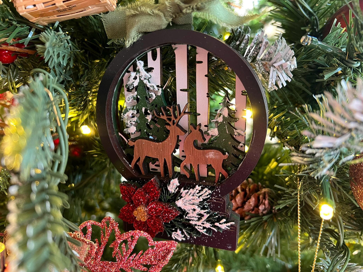 Digital Cut File - Forest Snow Globe Ornament