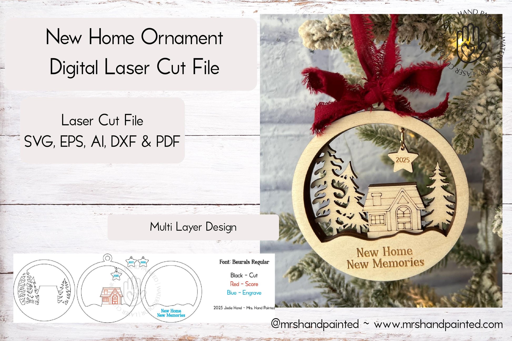 Digital Cut File - New Home Ornament