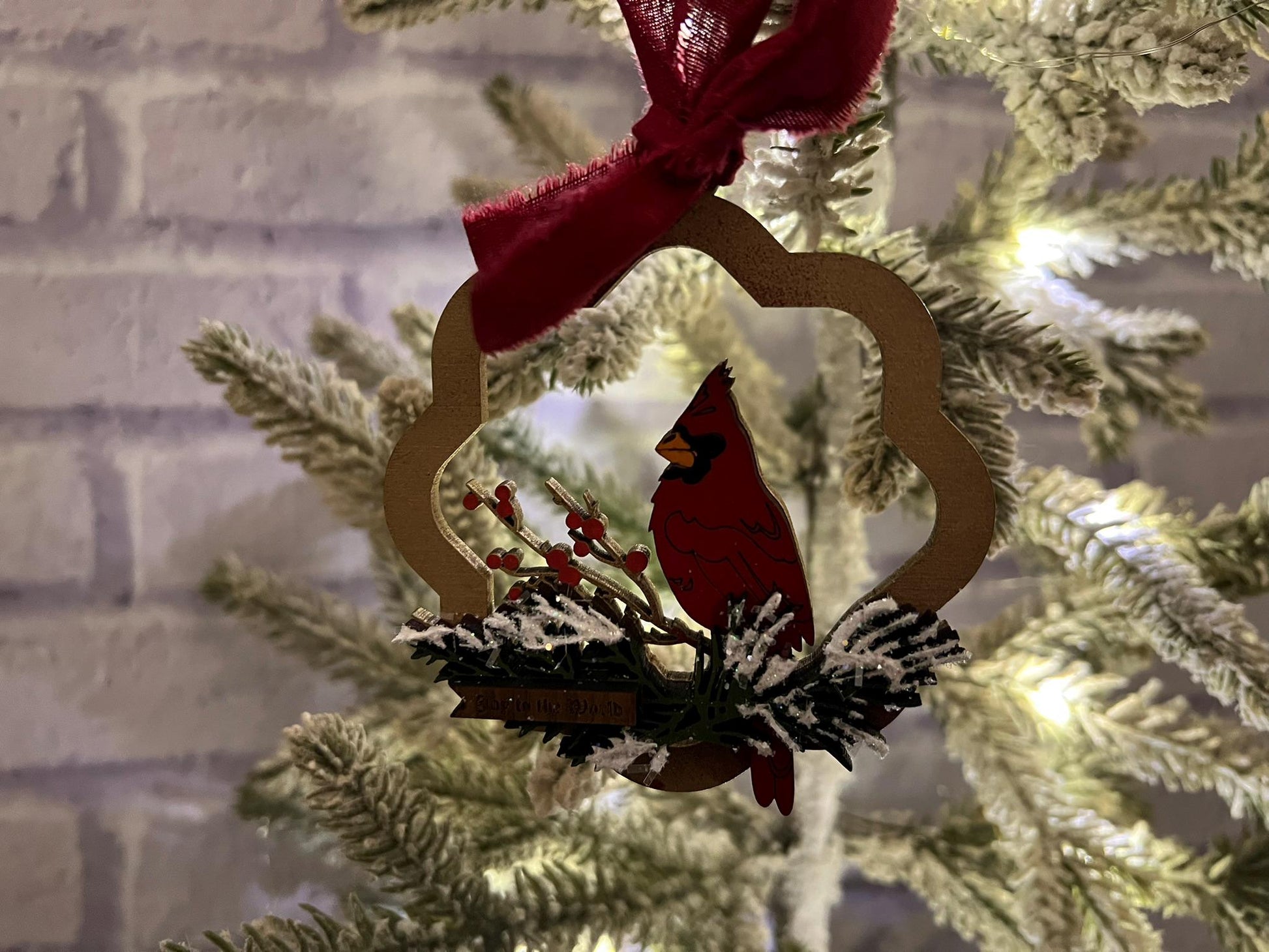 Digital Cut File - Star Frame Cardinal Ornament