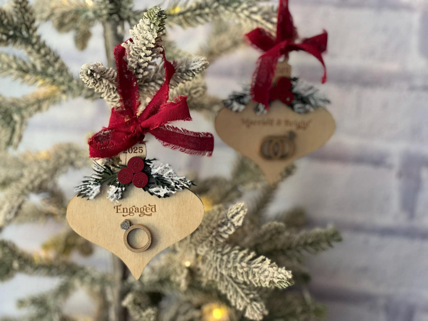 Digital Cut File - Engaged - Married and Bright Bauble