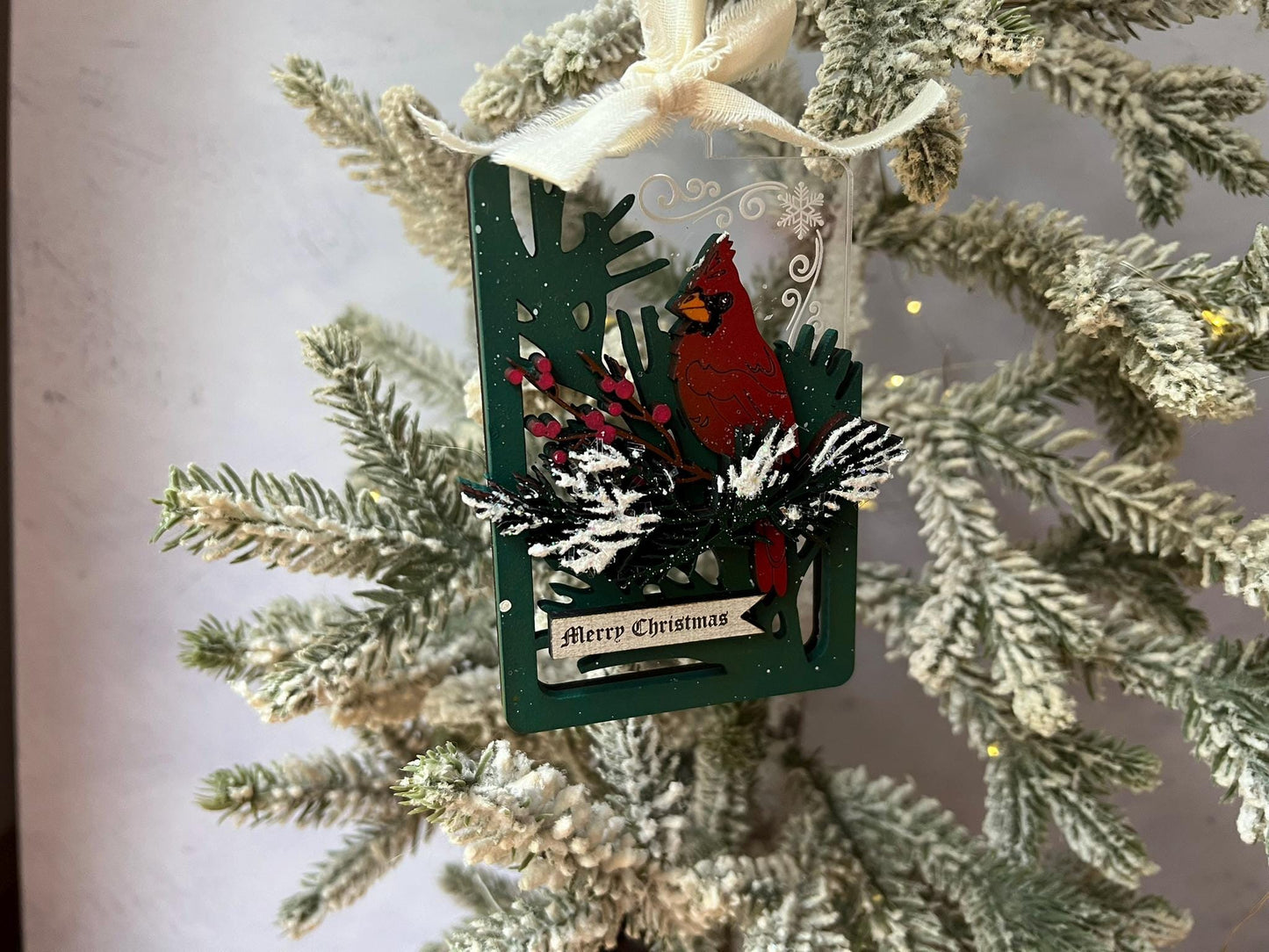 Digital Cut File - Gift Card Holder Cardinal Ornament