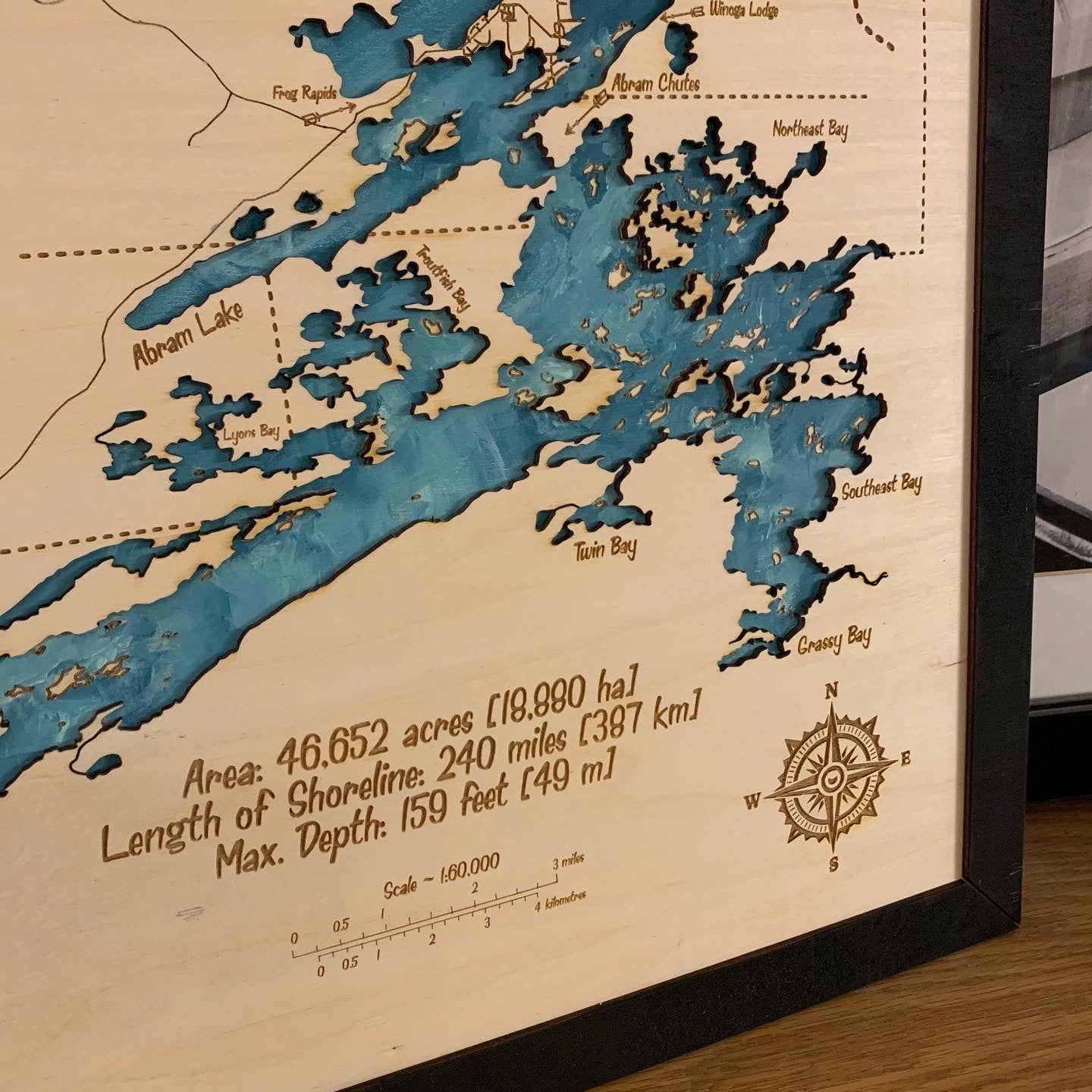 Custom Laser Engraved Lake Maps