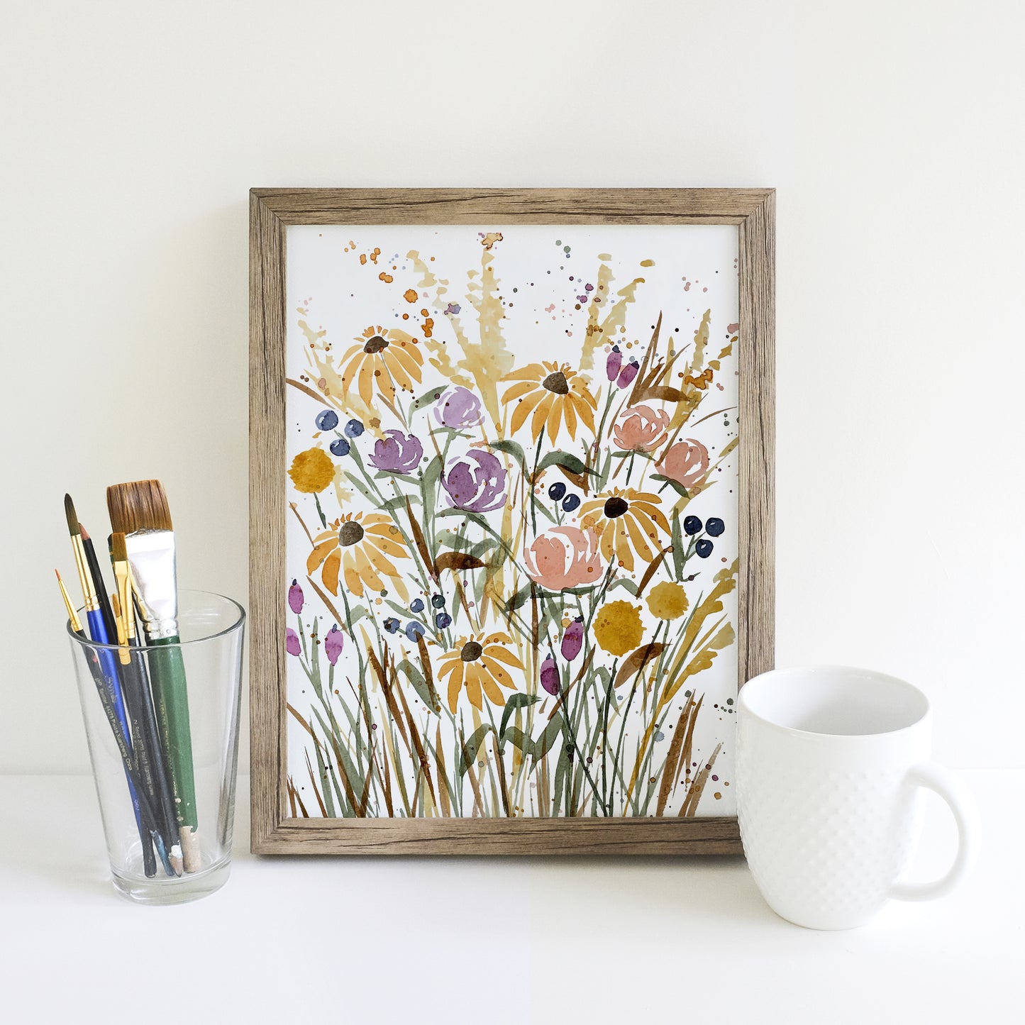 Autumn Floral Watercolor - Giclee Art Print