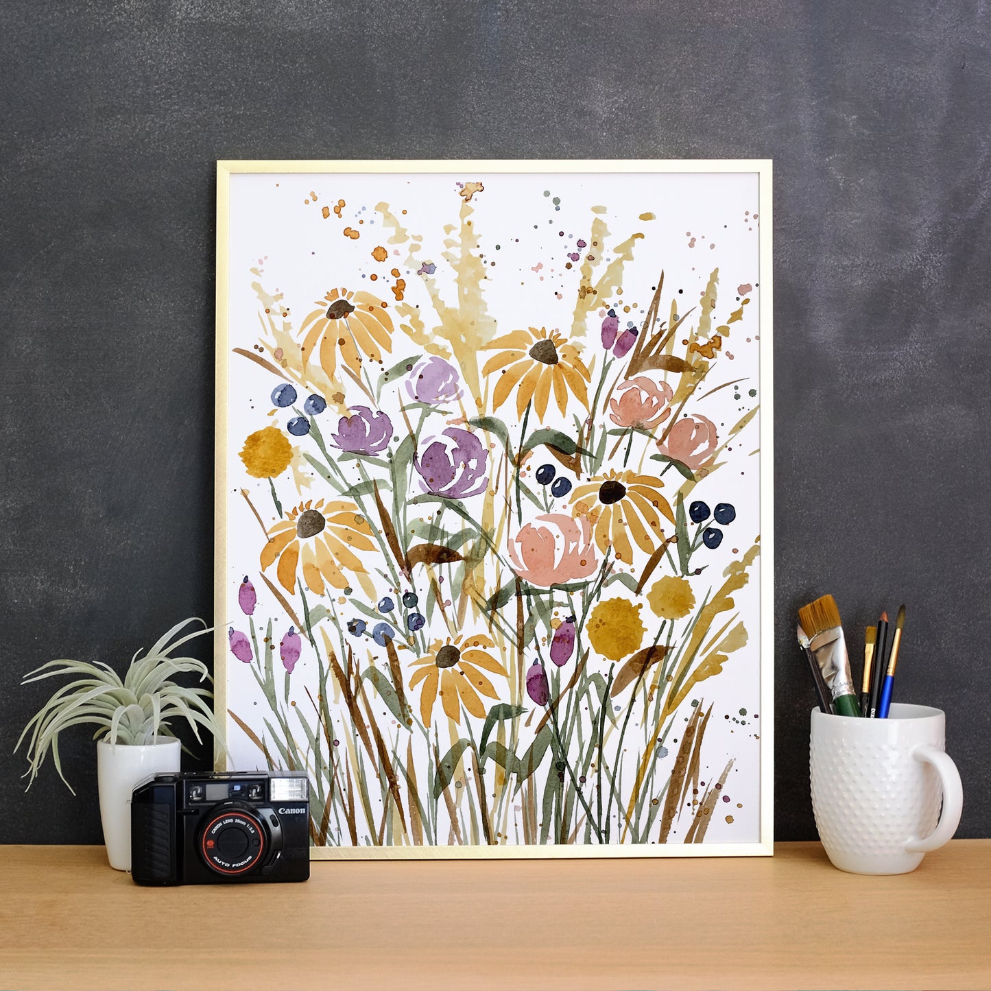 Autumn Floral Watercolor - Giclee Art Print