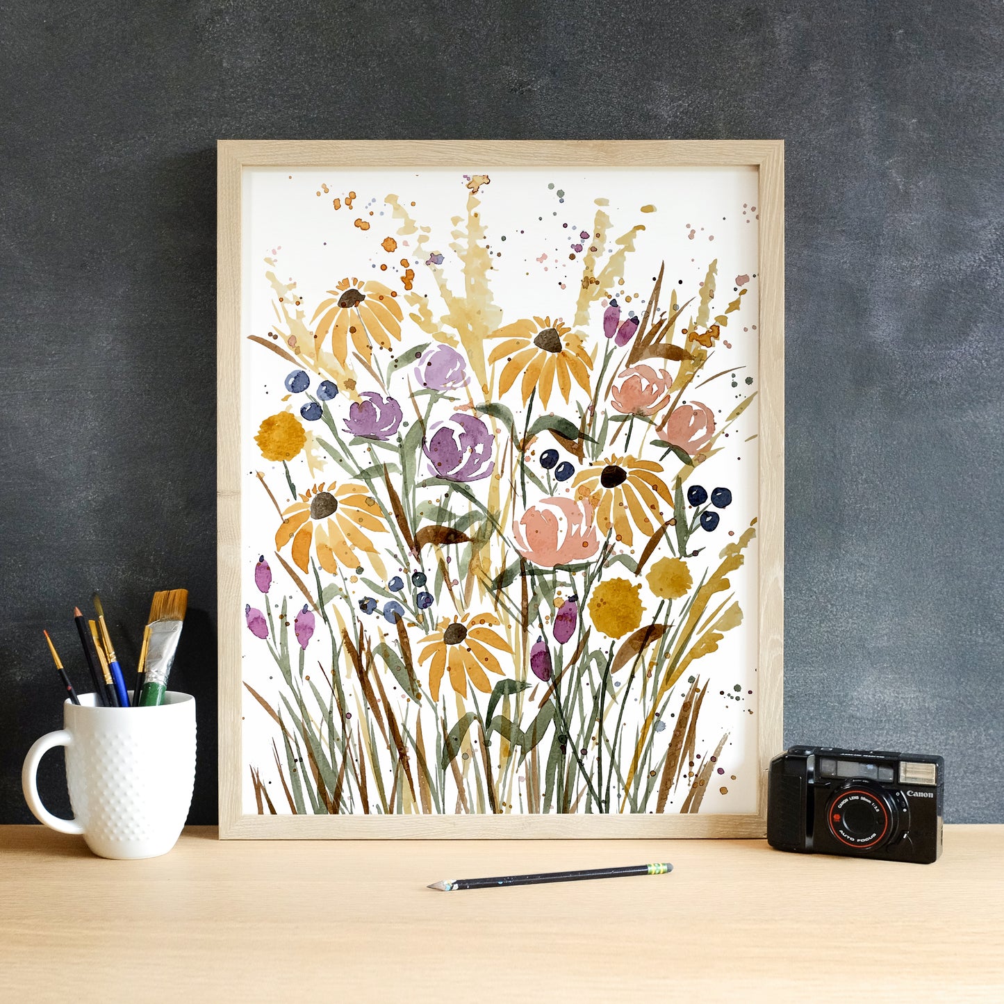 Autumn Floral Watercolor - Giclee Art Print