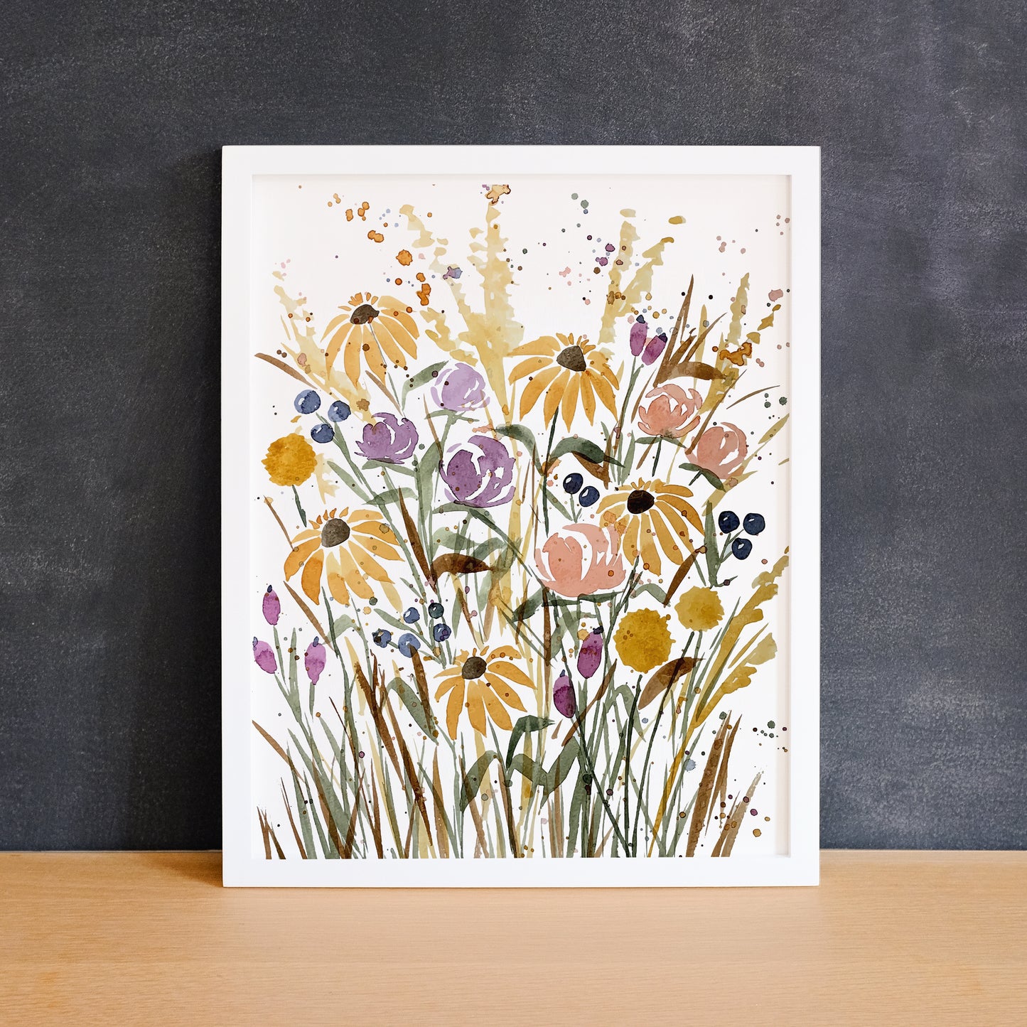 Autumn Floral Watercolor - Giclee Art Print