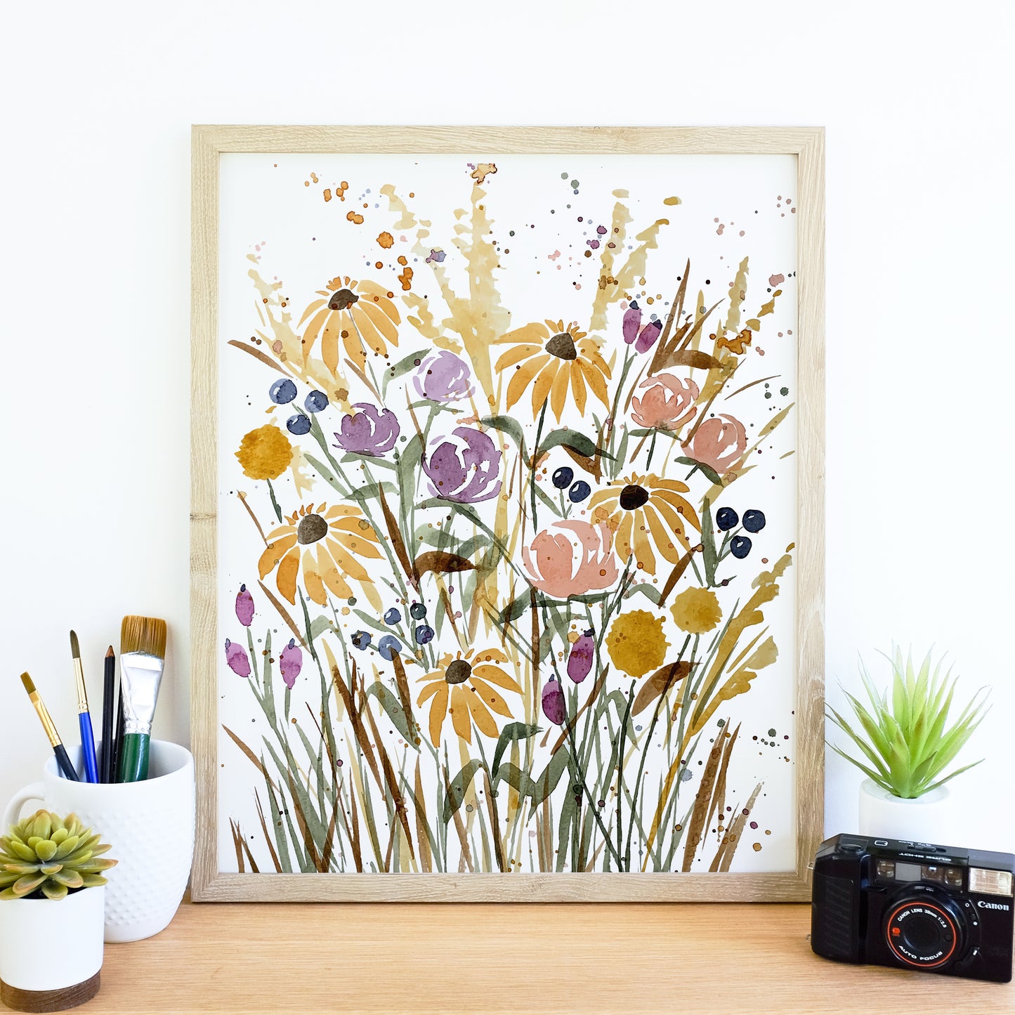 Autumn Floral Watercolor - Giclee Art Print