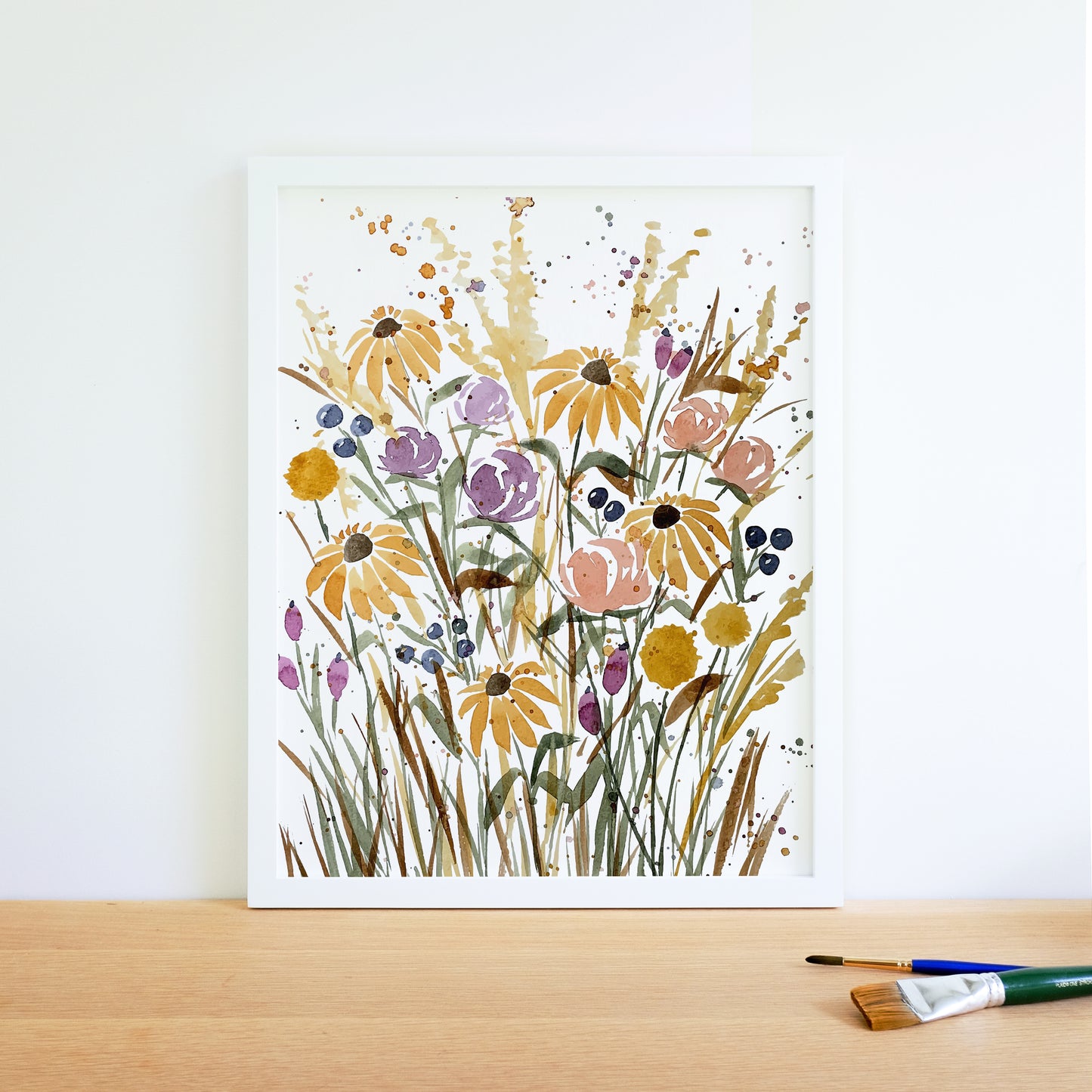 Autumn Floral Watercolor - Giclee Art Print