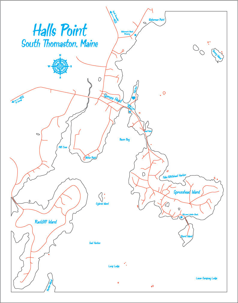 Custom Map - Halls Point Maine