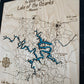 Custom Laser Engraved Lake Maps