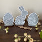 Layered Laser Cut Succulent Motif Easter Bunny and Eggs - Standing Shelf Sitter