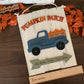 Fall Pumpkins Vintage Truck Shiplap Style Laser Cut Wood Door Hangers