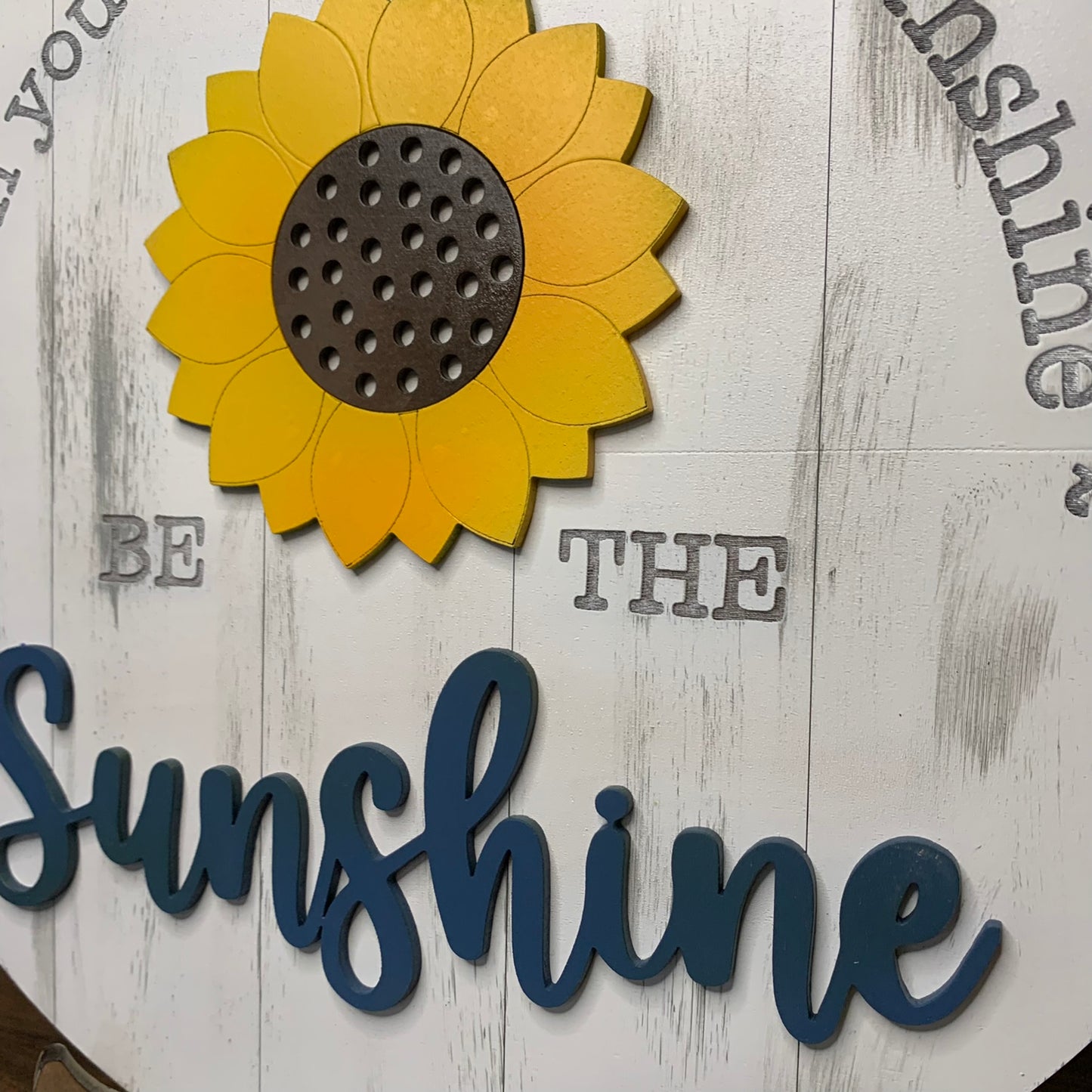 Sunflower Shiplap Style Laser Cut Wood Door Hangers