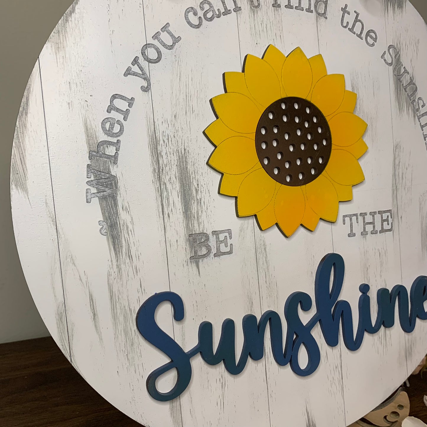 Sunflower Shiplap Style Laser Cut Wood Door Hangers