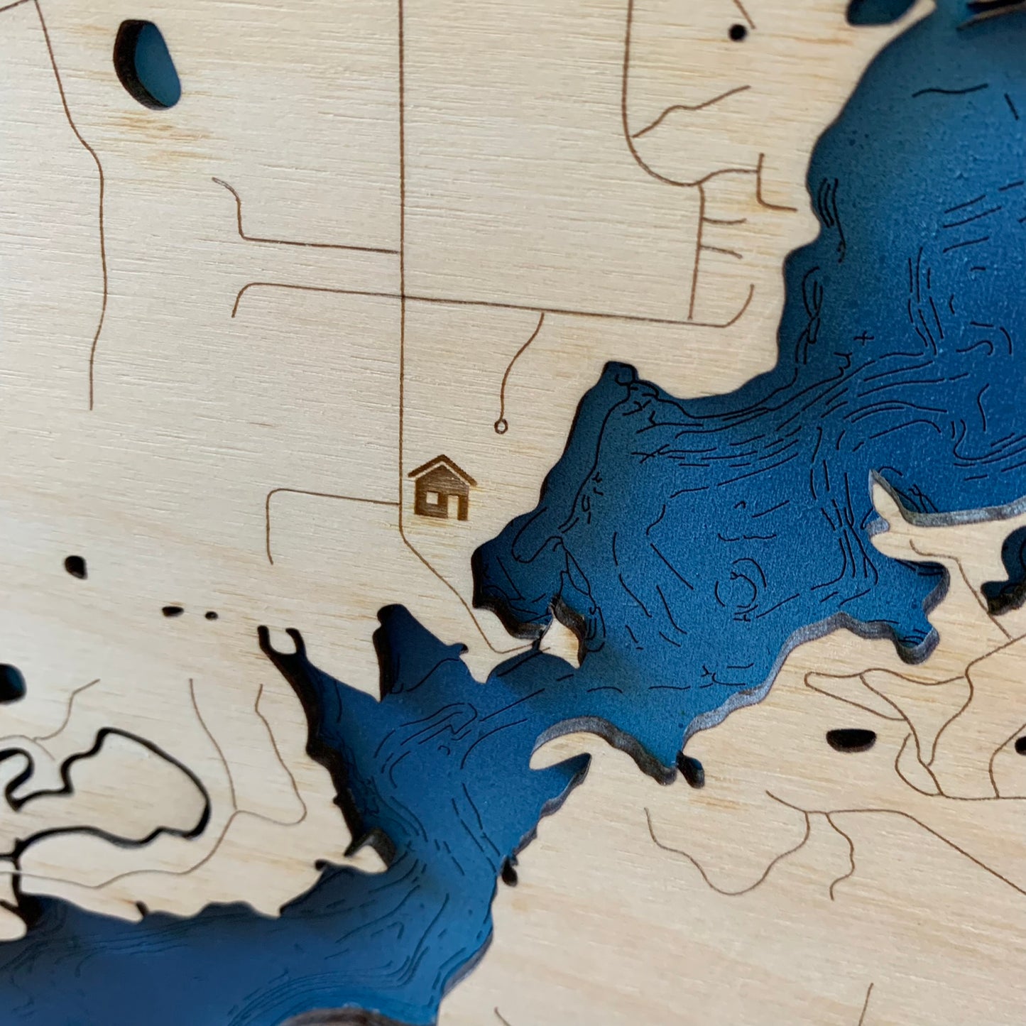 Custom Laser Engraved Lake Maps