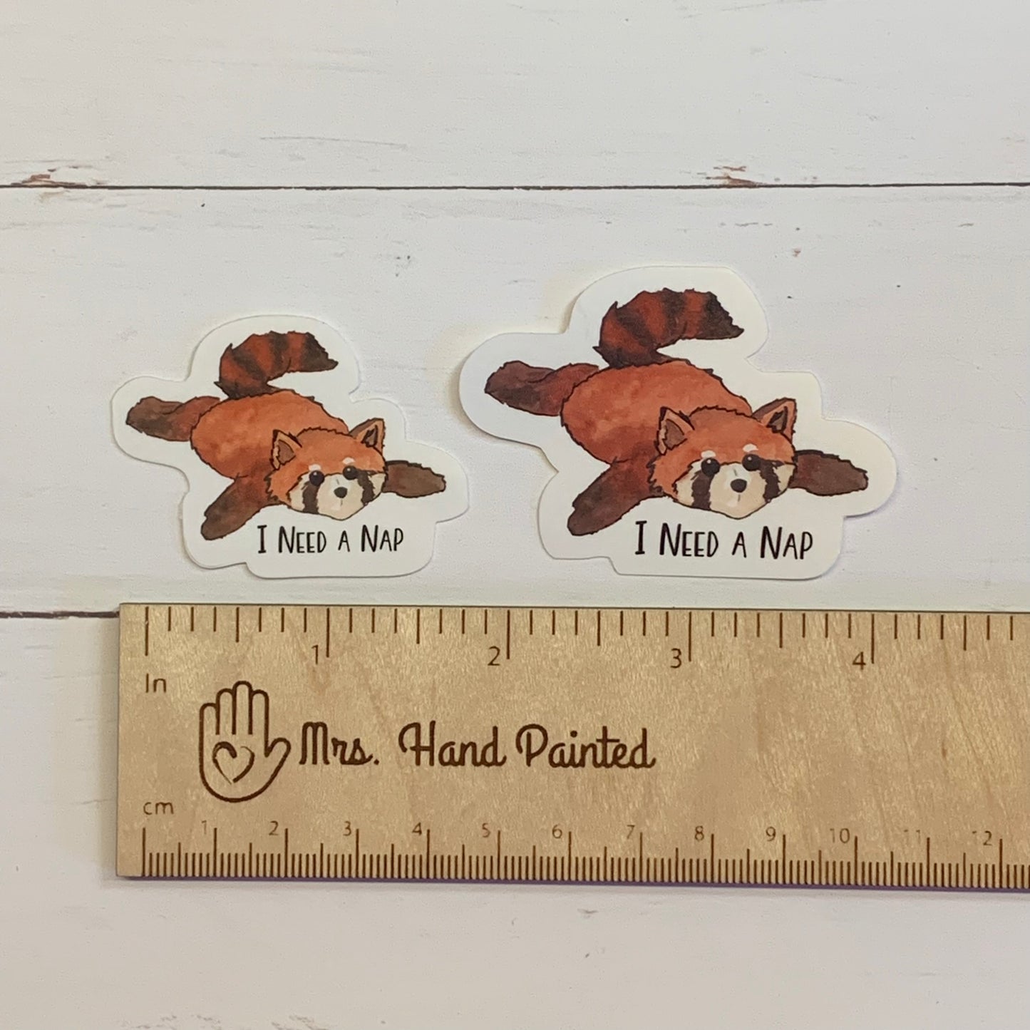 Red Panda "I Need a Nap" Die Cut Laminated Vinyl Stickers