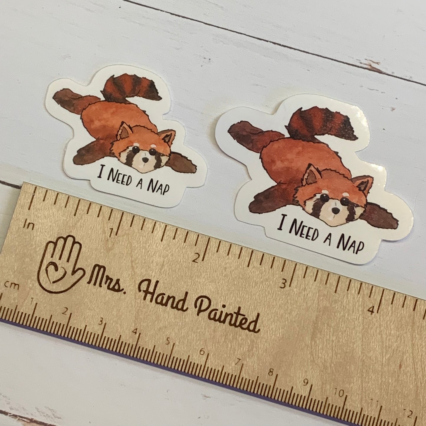 Red Panda "I Need a Nap" Die Cut Laminated Vinyl Stickers