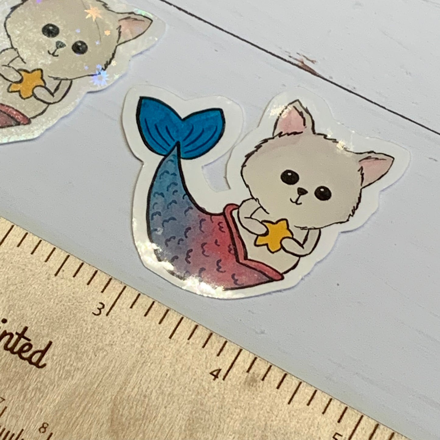 Purrmaid (Kitty Mermaid) Die Cut Laminated Vinyl Stickers