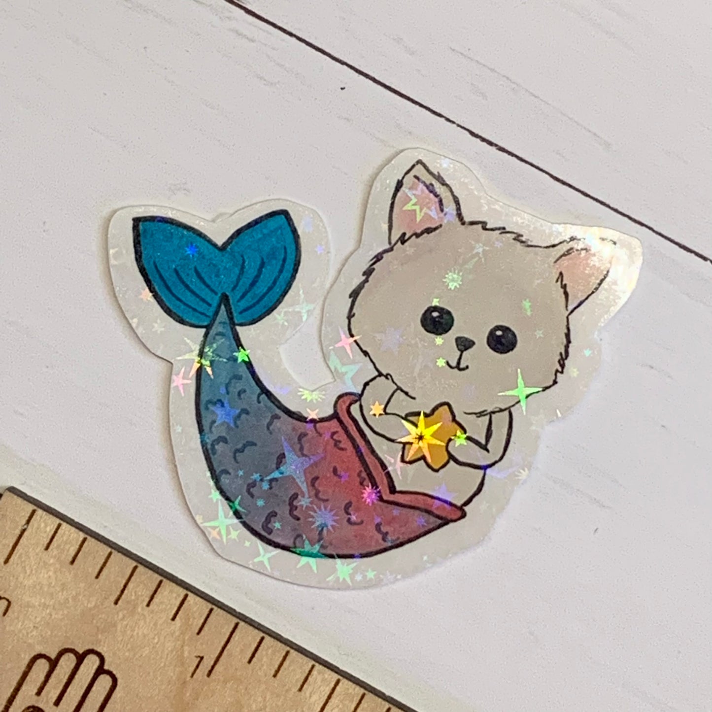 Purrmaid (Kitty Mermaid) Die Cut Laminated Vinyl Stickers