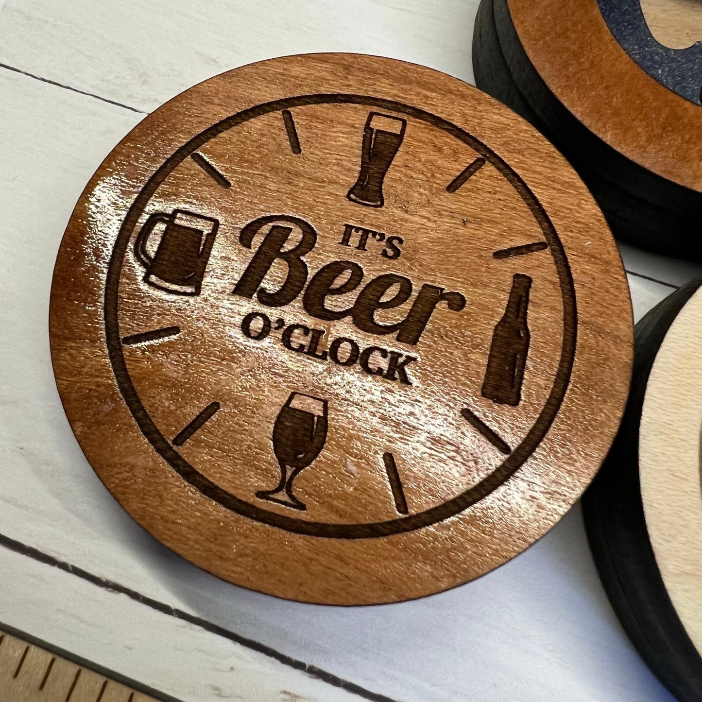 Laser Engraved Wood Bottle Opener with Magnets