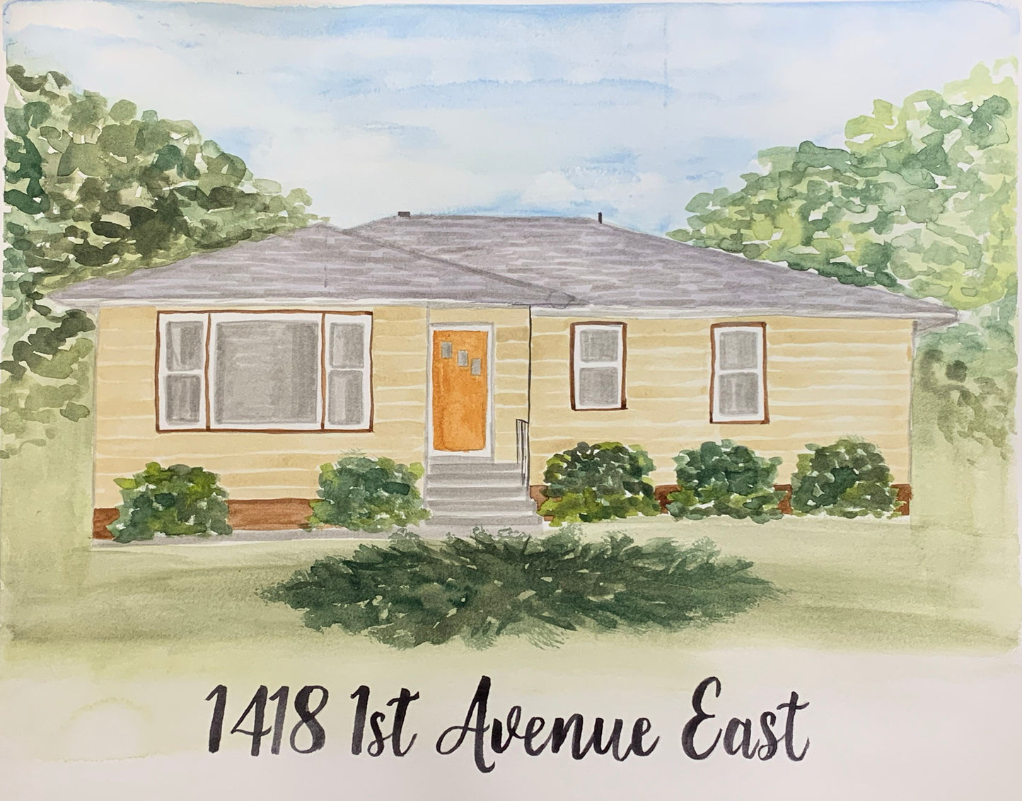 Original Hand Painted Custom Watercolor House Portrait - Housewarming / New Home Gift