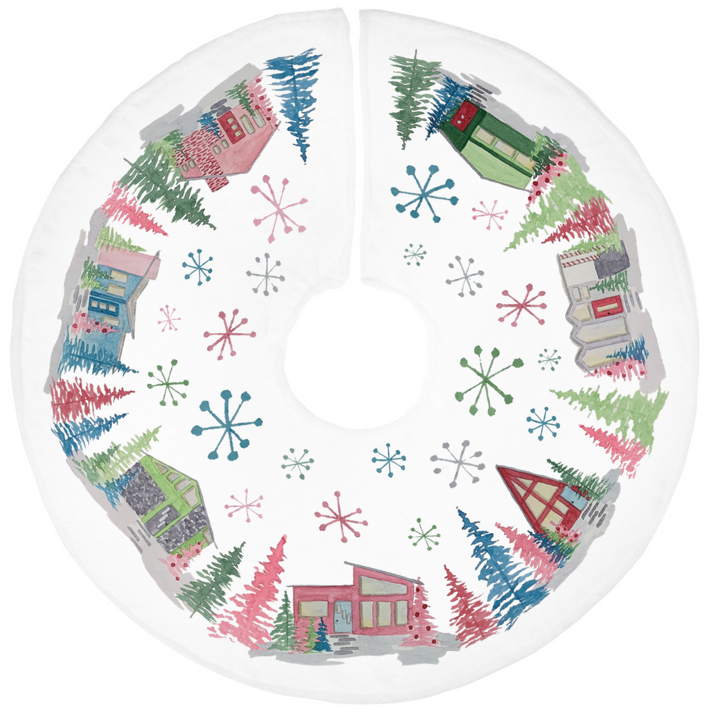 Retro Putz Houses - Home For The Holidays - Christmas Tree Skirts