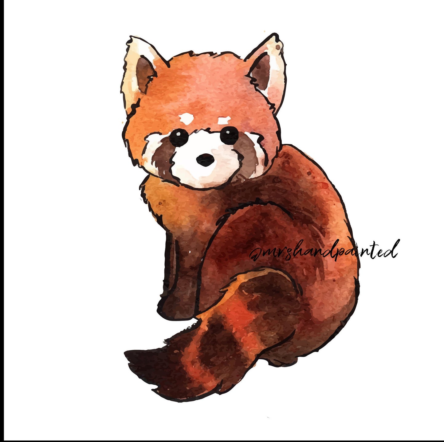 Watercolor Red Panda - Digital Download Clipart Zoo Animals - Printable
