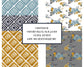 Digital Scrapbook Paper Backgrounds - Roses and Billy Buttons - Mustard Yellow, Blue & Navy Patterns