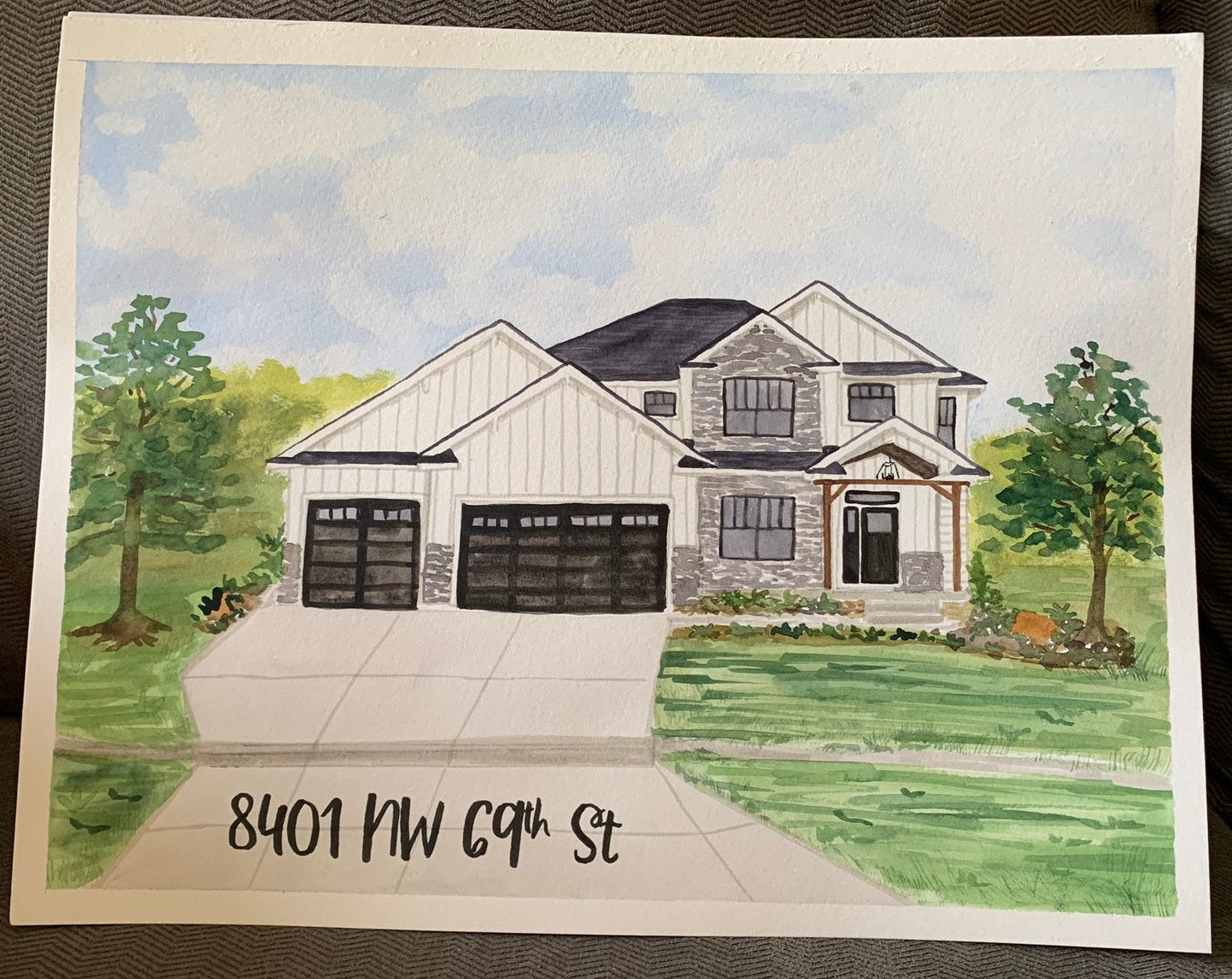 Original Hand Painted Custom Watercolor House Portrait - Housewarming / New Home Gift