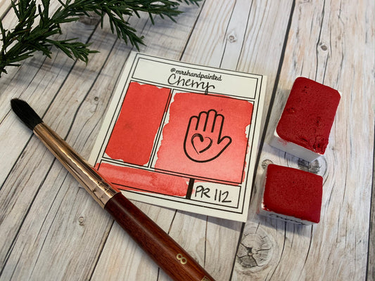 Handmade Watercolor Paints - CHERRY - Half Pans & Full Pans - Artisan Watercolor, Retro Holiday Set