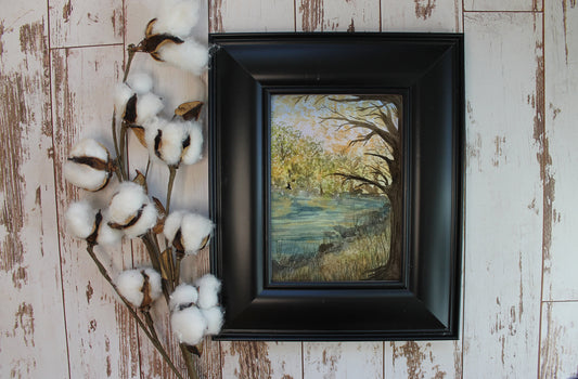 Autumn Lake Landscape - Watercolor Giclee Print