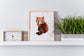 Fine Art Print - Watercolor Red Panda - Digital Reproduction - Giclee Print, Cute Zoo Animal Nursery Decor