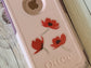 3 pc Transparent Watercolor Red Poppy Stickers