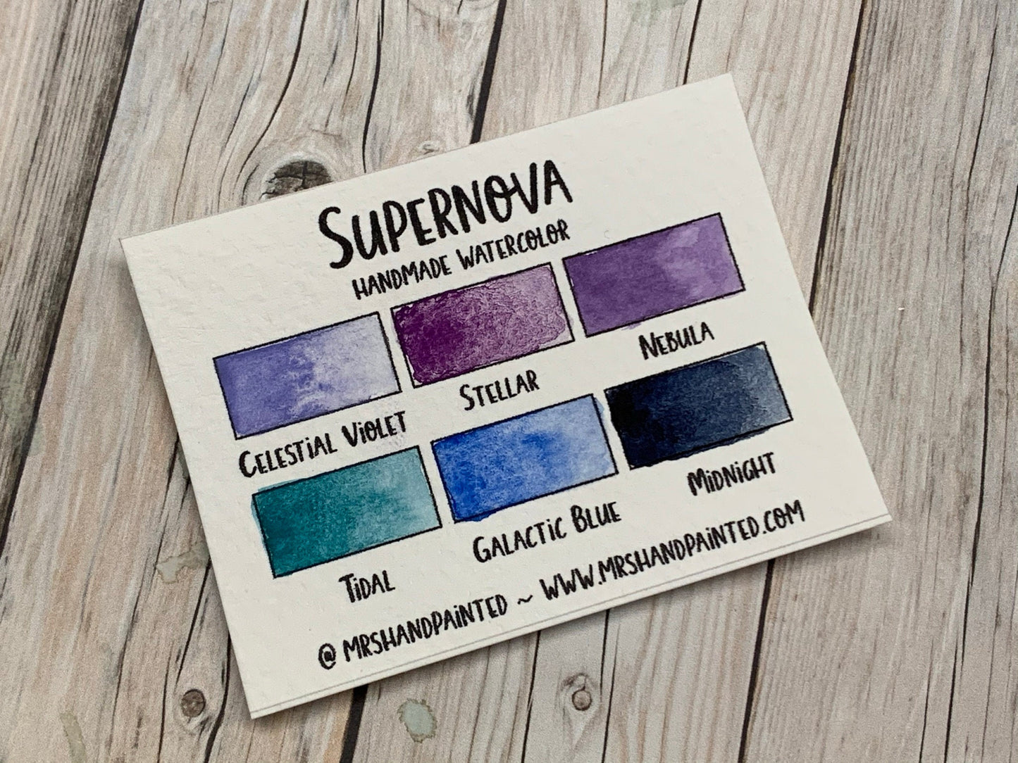 Handmade Watercolor Paints - SUPERNOVA - Artisan Paint Palette, Set of 6 Half Pans Galaxy and Celestial Watercolor