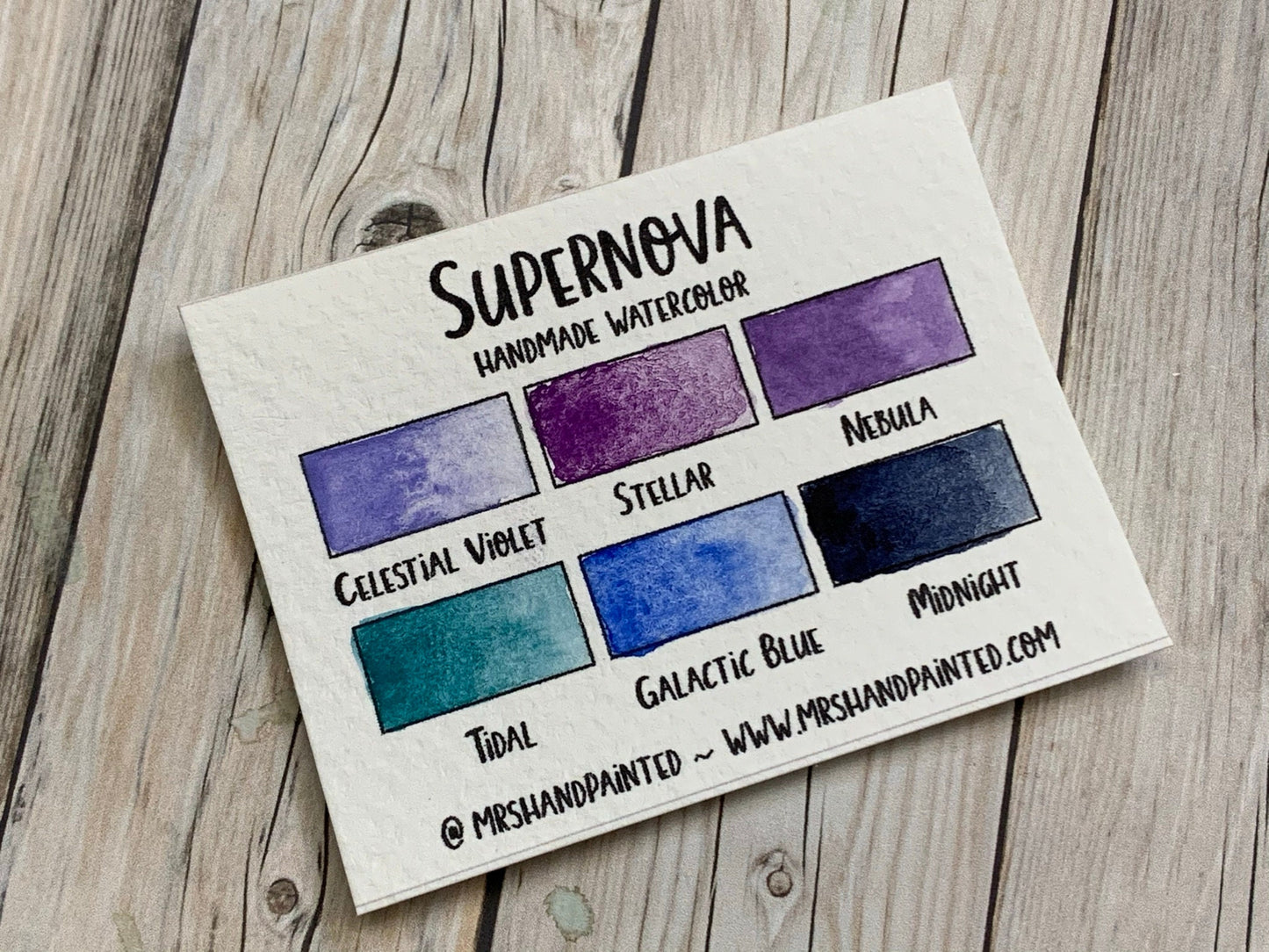 Handmade Watercolor Paints - SUPERNOVA - Artisan Paint Palette, Set of 6 Half Pans Galaxy and Celestial Watercolor