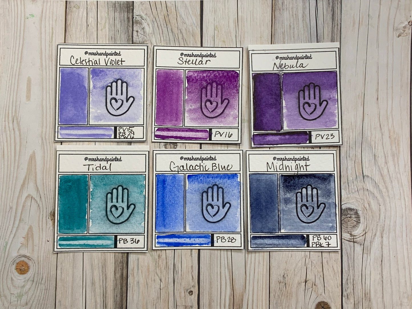 Handmade Watercolor Paints - SUPERNOVA - Artisan Paint Palette, Set of 6 Half Pans Galaxy and Celestial Watercolor