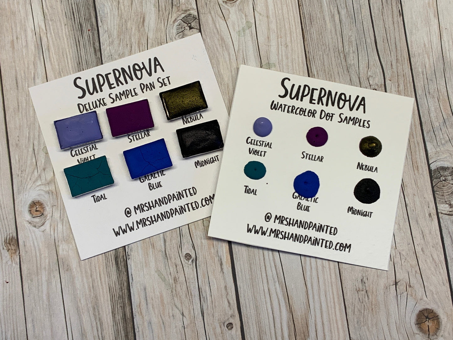 Handmade Watercolor Paints - SUPERNOVA - Artisan Paint Palette, Set of 6 Half Pans Galaxy and Celestial Watercolor