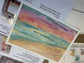 Watercolor Postcard Landscape Kit - ABSTRACT BEACH - Paint, Paper and Step by Step Instructions