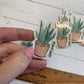 Watercolor Boho Plant Lady Die Cut Laminated Vinyl Sticker