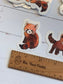 Red Panda Watercolor Artwork - Glossy Waterproof Vinyl Stickers 2 inches