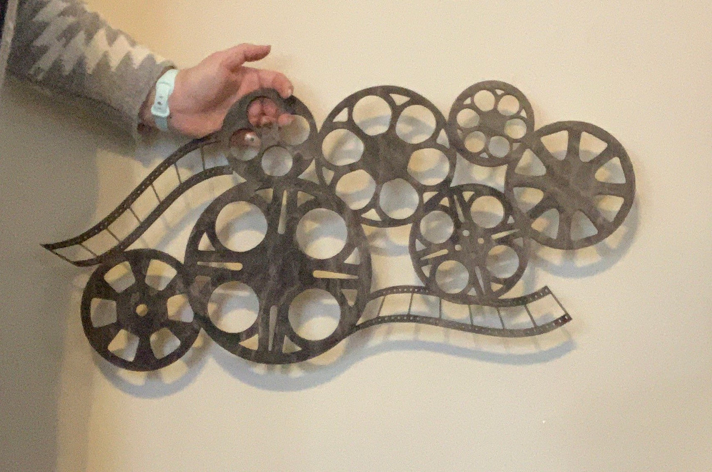 Movie Reels and Film Collage Laser Cut Wood Wall Hanging - Home Theater Decor